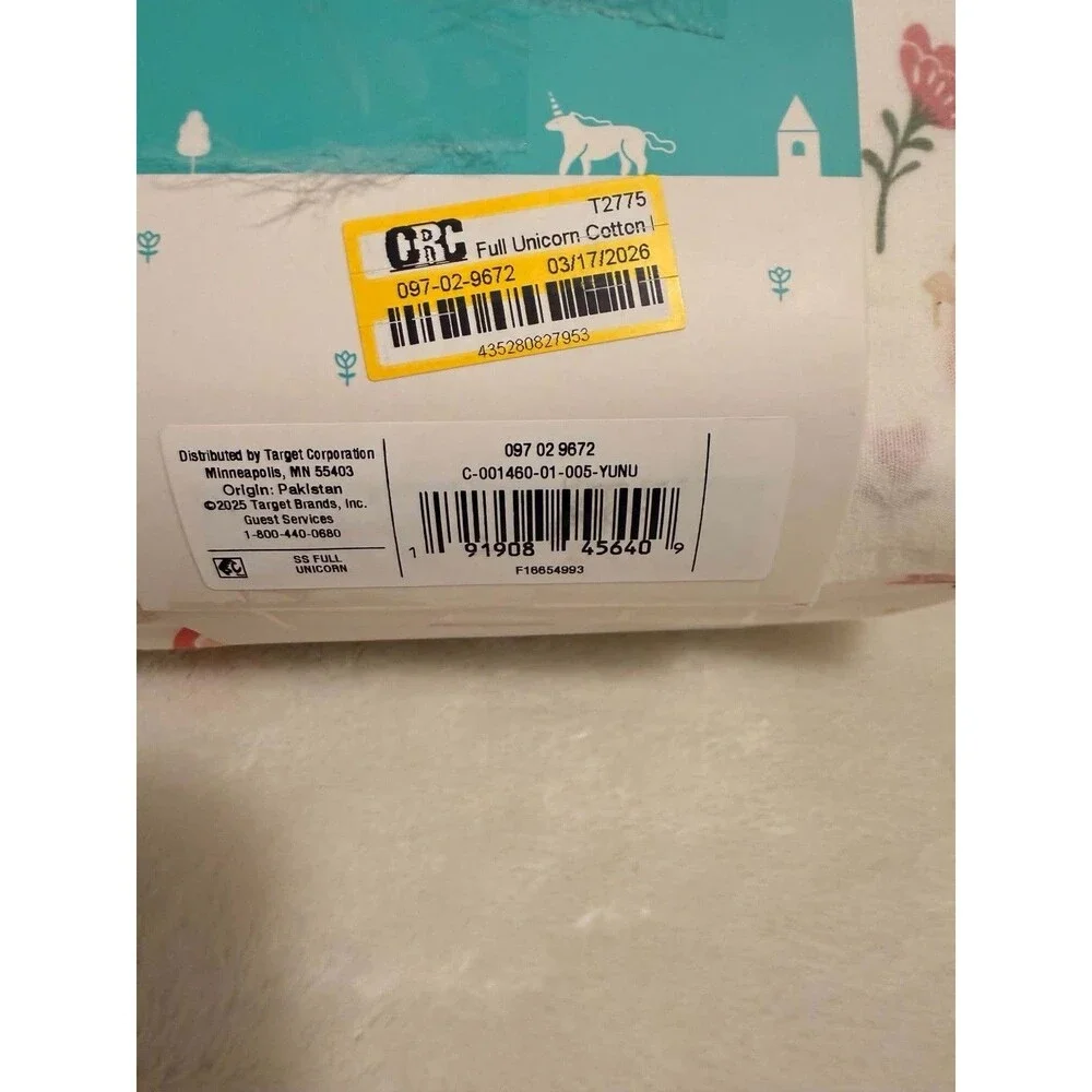 Pillowfort Full Unicorn Kids Sheet Set Cotton OEKO-TEX Bedding